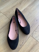 Buty balerinki h&m zamszowe na płaskim obcasie 36