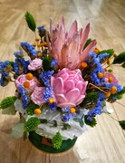 Luksusowy Flower Box z suszonych kwiatów + świece sojowe | prezent premium