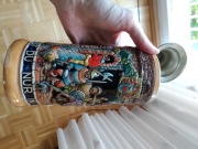 zabytkowy duzy kufel na piwo West Germany zdobiony antyk 