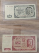 Banknoty 1948r rybak i chłop bez ramki.