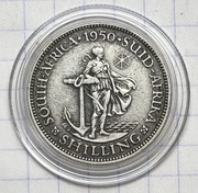 #3075 RPA 1 szyling 1950 Srebro rzadka ładna 