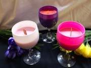 Świeca sojowa - zapachowa w ozdobnym kieliszku do wina