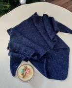 Chusta wełniana z cekinami, Ciepła chusta,  Handmade