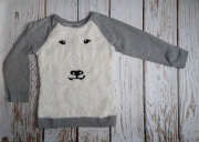 140 Tchibo Milutka szara bluza z białym misiem na przodzie