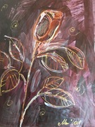 "Jesienna róża” akryl na papierze