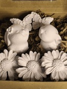 Zestaw do malowania gipsowych figurek dla dzieci – króliczki i kwiaty |