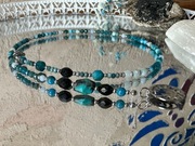 Naszyjnik Apatyt z Turmalinem i Akwamarynem „Doda”