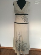 Len Lniana Sukienka R S M Haft Szara Jak Nowa