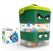 Zestaw klocków konstrukcyjnych 197 el sorter pojemnik na klocki zielony