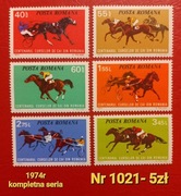 Znaczki fauna:1021: konie, zwierzęta- Rumunia 1974r **
