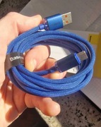 Kabel USB-A USB-C Baseus Crystal 5A 100W 2m Granatowy / Niebieski