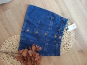 H&M pudrowa różowa długa bluzka tunika z falbanami XS 34 na ramiączkach