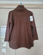 czekoladowy golf made in italy nowy z metką