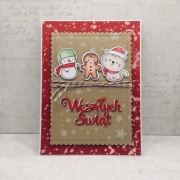 Kartka świąteczna Boże Narodzenie ręcznie robione z kopertą