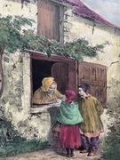 Staloryt kolorowany akwarelą , XIX wiek