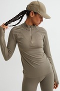 H&M Zielony khaki sportowy top zapinany na suwak Rozmiar s 36