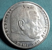 Moneta srebrna Niemcy 5 Marek Hindenburg 1935 A