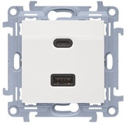 NOWE  Gniazdo ładowarka USB A + USB C Kontakt Simon 10 biały CEC2CAQ.01/11