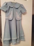 Sukienka okazjonalna+bolerko-niebieska rozmiar140 