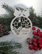 bombka zawieszka drewniana ozdoba na choinkę/Boże Narodzenie - wzór 24