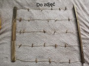 Ramka do zdjęć, sznurki, spinacze drewniana 