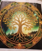 Obrazek Drzewo życia hawtowane mozaiką diamentową 