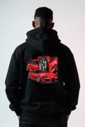 Męska Czarna Bluza M Czerwona Toyota Supra MK5 Big