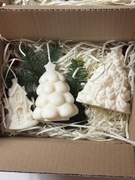 Zestaw trzech świec sojowych ręcznie robionych