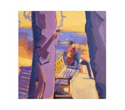 Pejzaż z postacią, 40x40, K.Pieniak