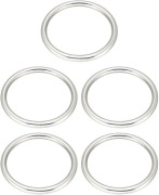 5x Metalowe kółka O-ring 70x60 mm, stal nierdzewna – do torebek DIY