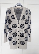 Sweter szary beżowy czarne kwiaty Asos roz. 36 