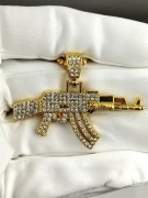 NOWY Naszyjnik karabin ak-47 wisiorek streetwear swagg drill trap ice drip