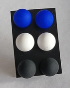 Kolczyki kulki komplet 3 pary niebieski biały czarny sztyfty 