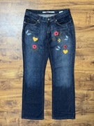 Spodnie jeansowe jeansy szerokie dzwony straight floral vintage Only 36 S