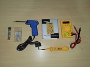 Zestaw: miernik cyfrowy XTREME DT830BUZ + mała lutownica + tester napięcia 