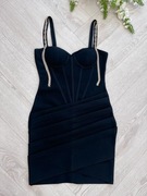 Sukienka bandażowa zdbiona frędzle 40 L