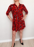 ba&sh Erine Rouge Lady Dress sukienka XS 34 100% wiskoza