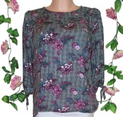 Stylowa Bluzka z wiskozy w kwiaty rękaw 3/4 Pepco 40 (L)