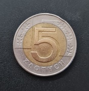 Moneta 5 zł z 1996 roku obiegowa 5zl złotych 1996r rok obiegowe