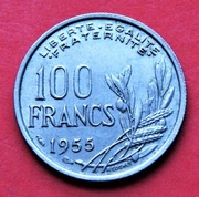 100 Franków  1955  r  -  Francja     stan !!