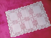 **ŚWIĘTA**rękodzieło PRL serwetka Cepelia białe płótno kordonek 1950+