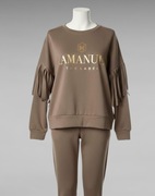 komplet dresowy La Manuel z frędzlami, masełko - rozmiar uniwersalny fango