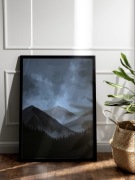 Obraz akrylowy 45x60, pejzaż górski, podróż w głąb siebie, ręcznie malowany