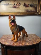 Duża figurka owczarka niemieckiego, wilczur, realistyczna, dom, ogród