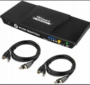 Przełącznik KVM switch 4K Ultra HD 3840x2160@30Hz 2x HDMI USB 2.0