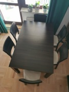 Duży stół i 6 krzeseł - Venge (ciemny brąz) [Warszawa]
