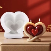 SERCE WALENTYNKI forma silikonowa 9.8*10.8*4.5 do odlewów Świec Gipsu Żywic