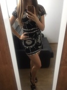 Czarna sukienka z białym wzorem Asos - rozmiar 40