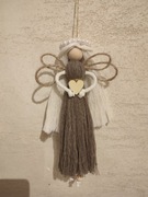 Zestaw 2 szt Aniolkow z makramy 25 cm