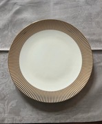 6 szt talerze płytkie biało zlote 